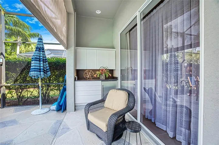 Balcony with a patio area