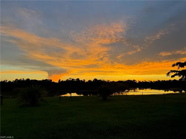 Nature at dusk with lakeview