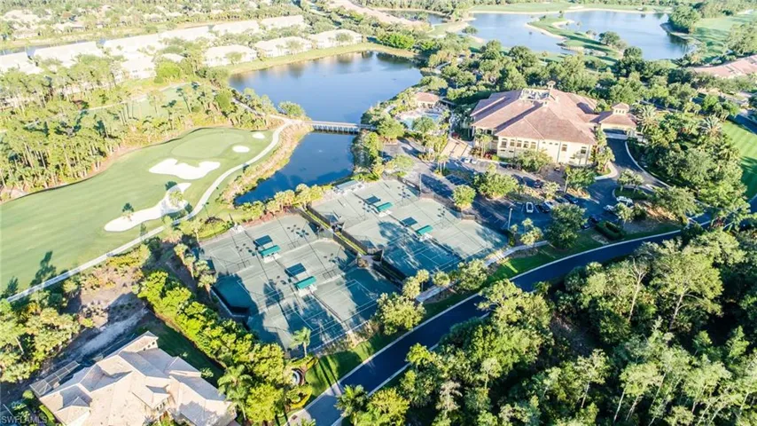 Aerial view of tennis courts