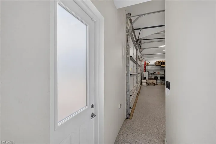 White door with frosted glass panel
