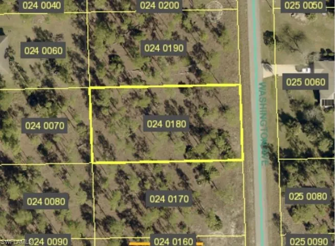 Aerial map of property and surrounding area