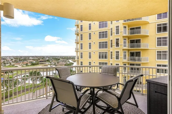 Balcony with outdoor dining area