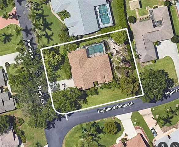 Birds eye view of property