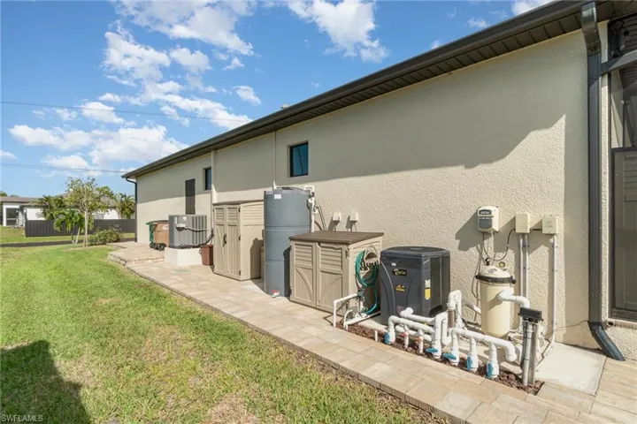 Extra customer pavers, pool heater, central air condition unit, reverse osmosis system