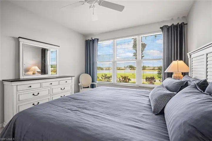 Bedroom with a ceiling fan