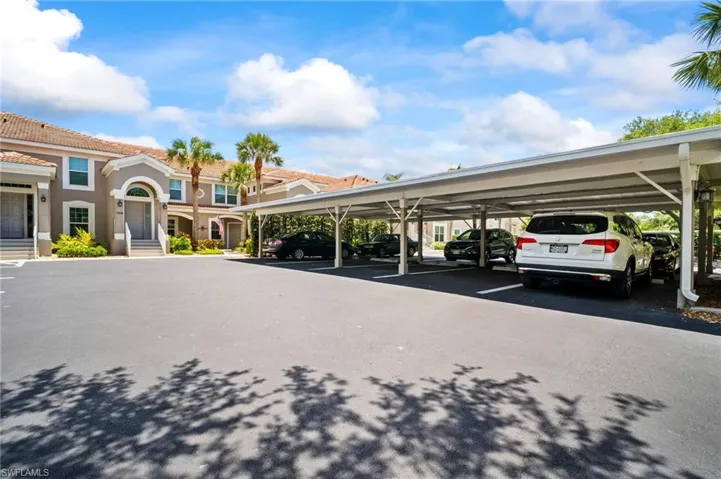 View of covered parking lot