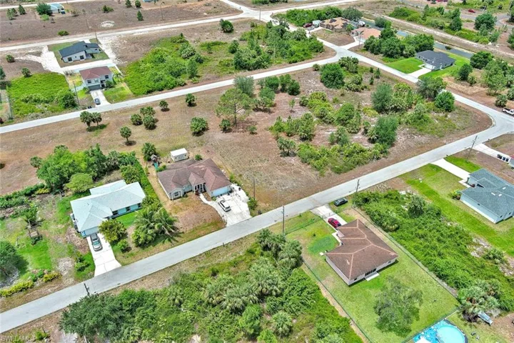 Aerial view of residential area