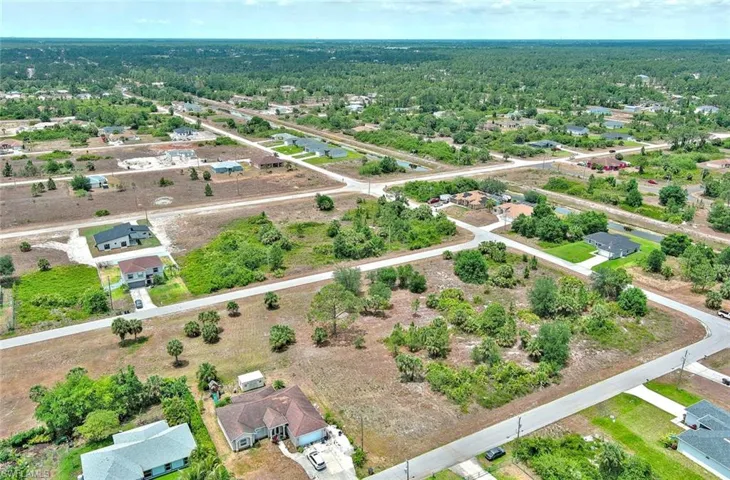 Aerial view of residential area