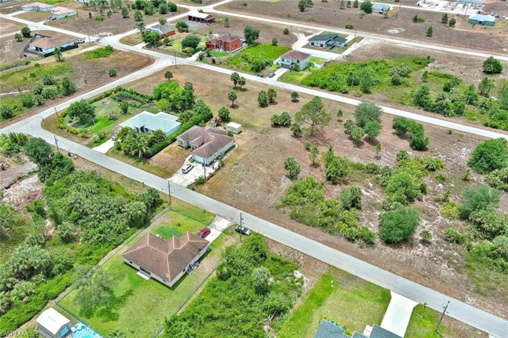 Aerial view of sparsely populated area