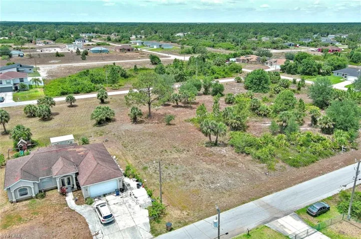 Aerial view of residential area