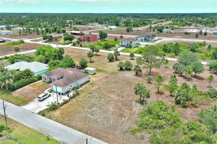 Aerial perspective of suburban area