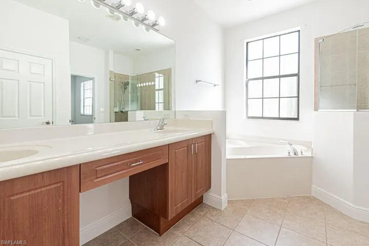 Separate jetted tub and shower