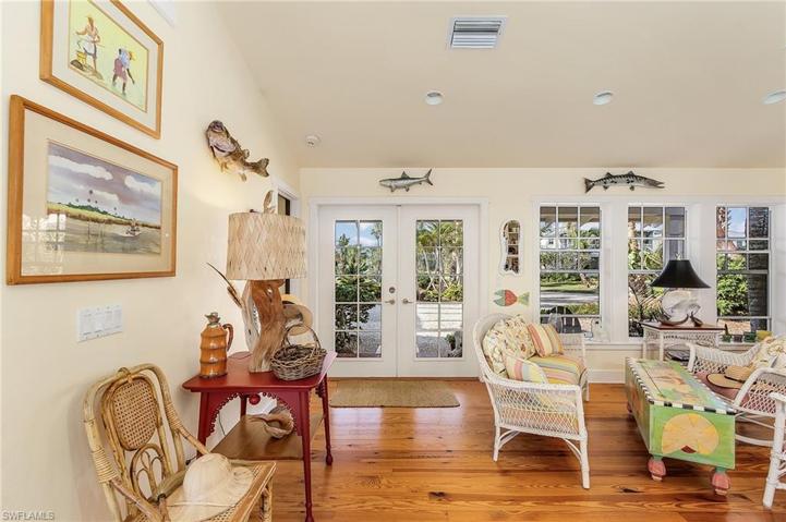 Step in through the front French doors.