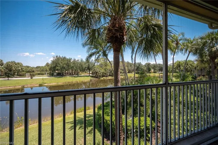 Balcony with a water view