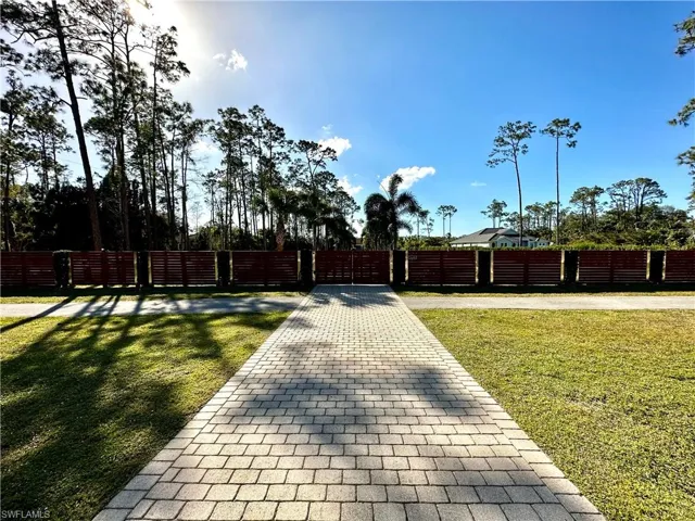 View at the gate from the main street
