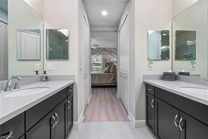 Two sinks in the Master Bath so lots of counter space.