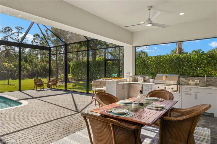 Full outdoor kitchen with sink