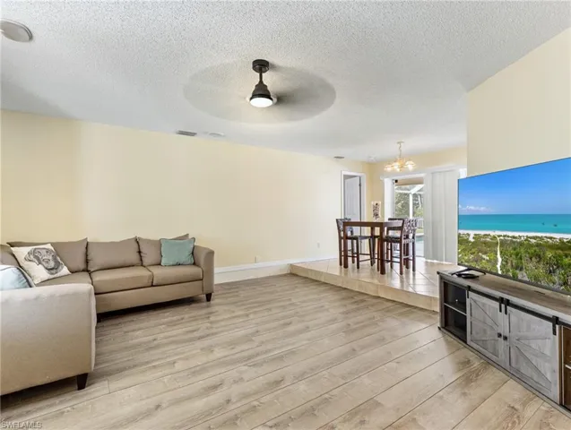 Living room and dining area