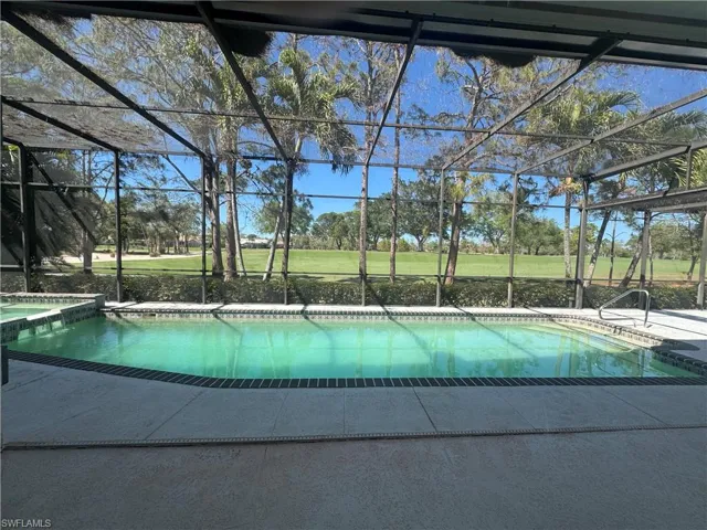 50' long pool looking north from Grande Room