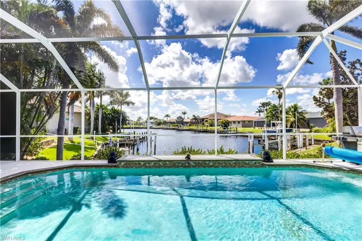 Crystal blue waterfront pool