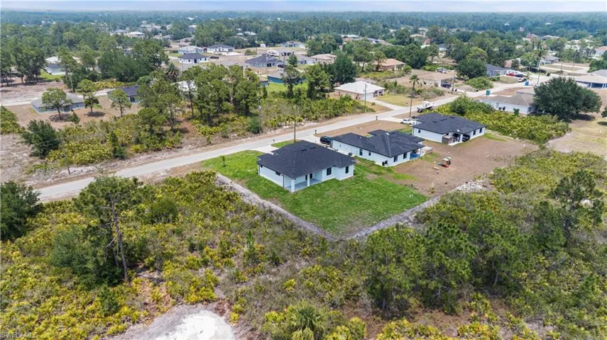 Aerial perspective of suburban area