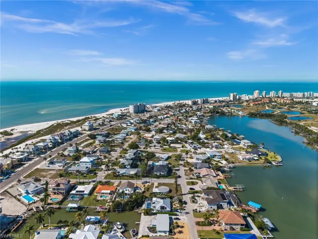 View of urban area with nearby suburban area and a large body of water