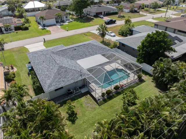Aerial perspective of suburban area