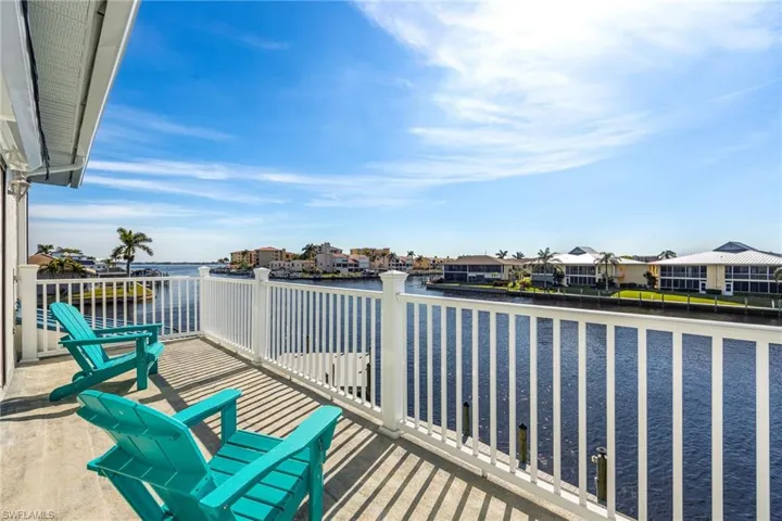 Balcony with a river and water view