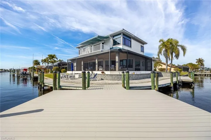 Dock area featuring a balcony and a water view