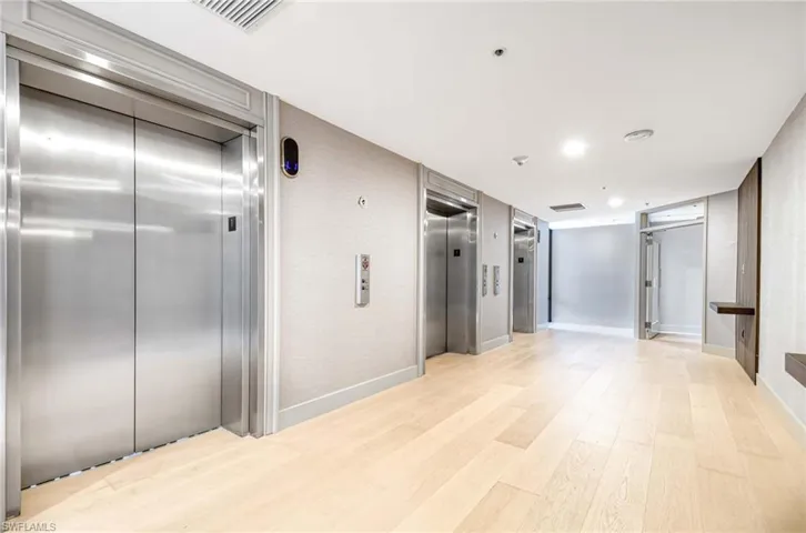 Hallway with short walk to elevator