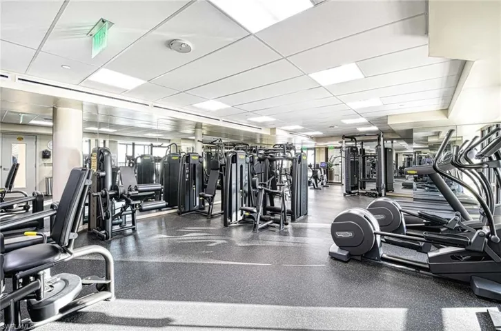 Le Parc Exercise Room overlooking the Gulf of Mexico