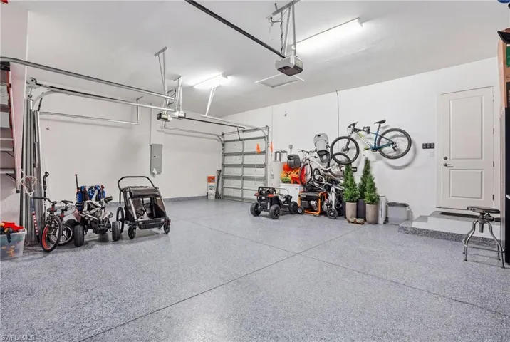 Garage with electric panel3 car garage with epoxy flooring