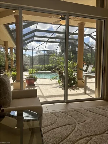 Doorway to outside with tile patterned flooring