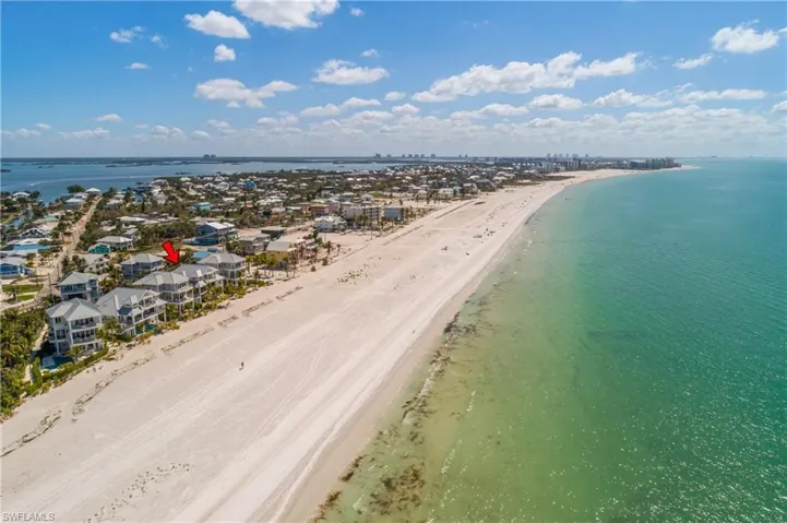 Aerial view of expansive coastline