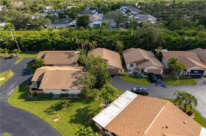 Aerial perspective of suburban area