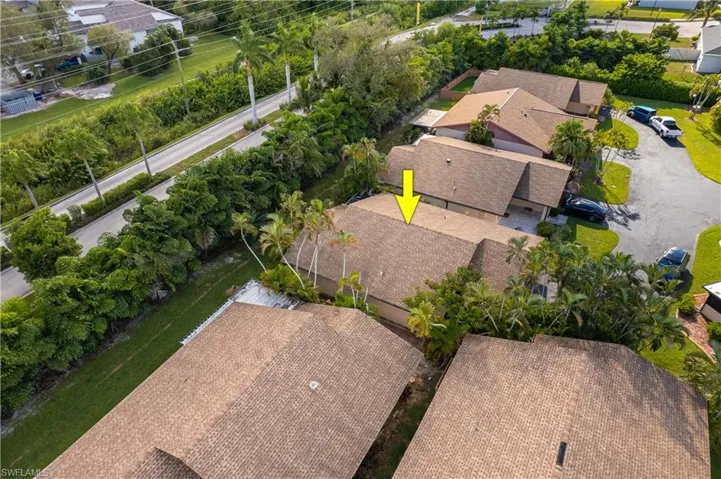 Aerial perspective of suburban area