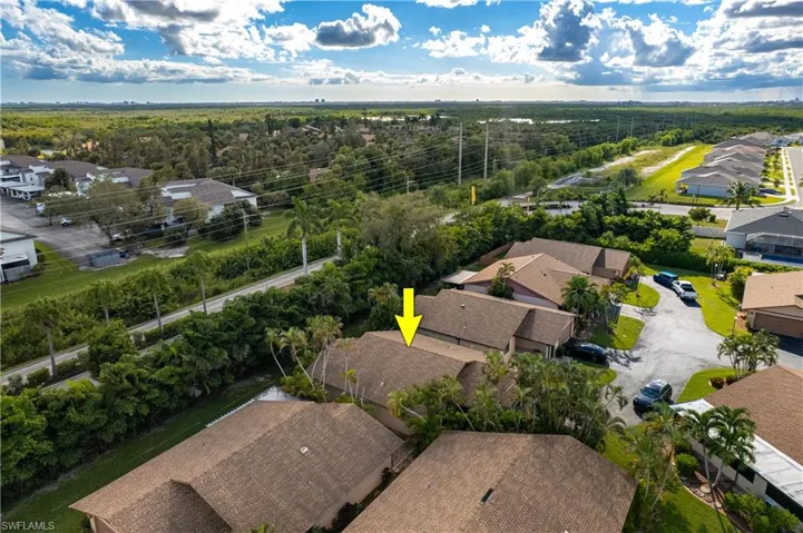 Aerial view of residential area