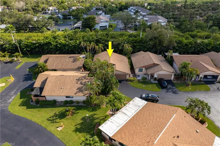 Aerial perspective of suburban area