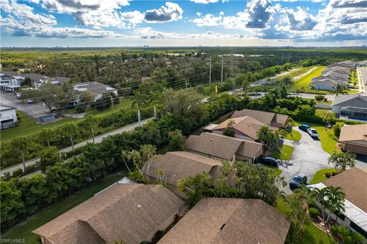 Aerial perspective of suburban area