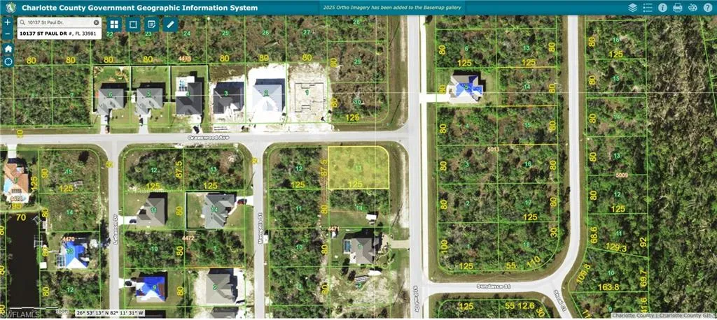 Aerial view of property's location featuring property boundaries highlighted