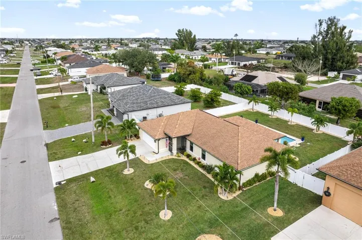 Aerial perspective of suburban area