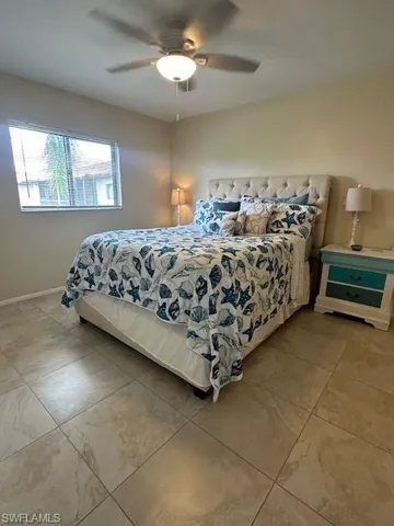 Master bedroom with ceiling fan