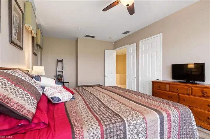 Bedroom with a ceiling fan