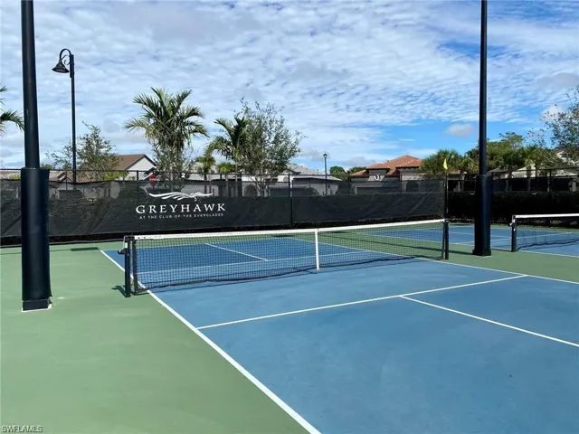 View of tennis court