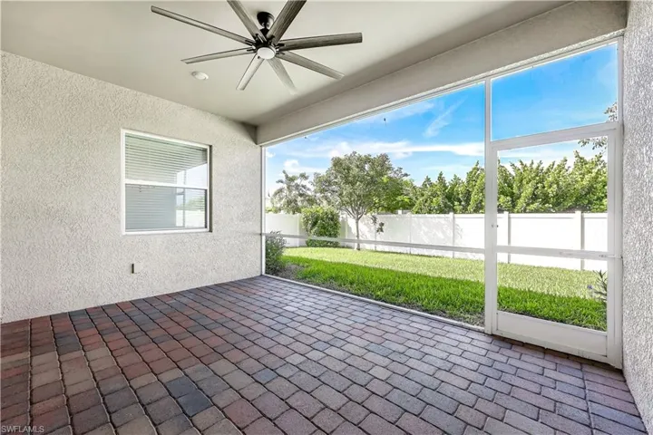 Screened patio leading out to your fenced yard