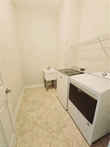 Washer/Dryer & laundry tub included in your large laundry room