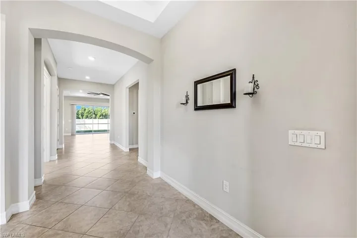 Foyer with diagonal set tile