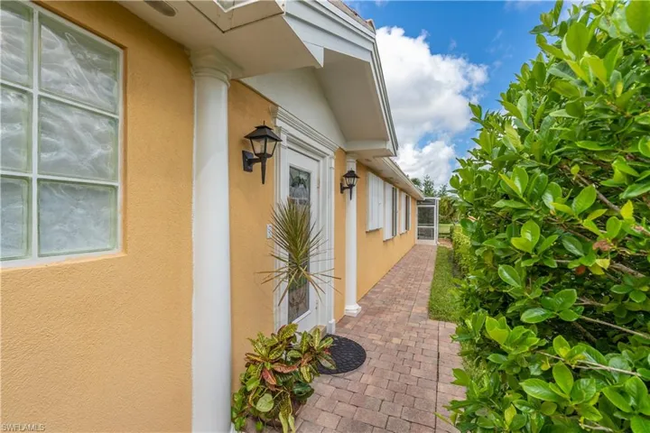 View of home's exterior featuring a patio area