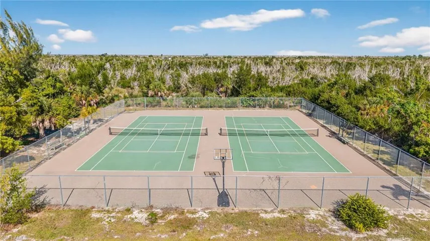 View of tennis court