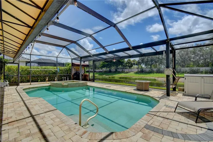 There is free standing propane gas fire pit and a covered area for the Stand alone gas grill at the end of the lanai